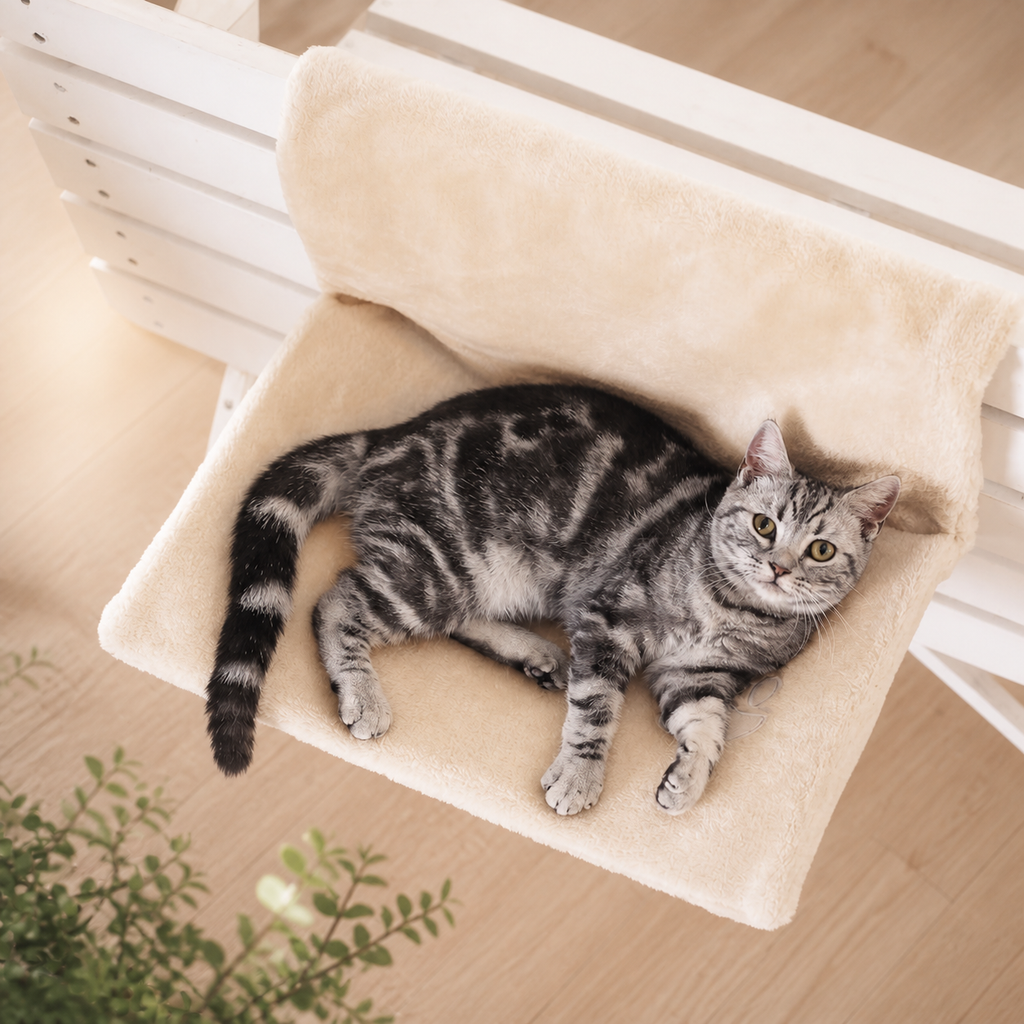 Plüsch-Hängemattenbett für Katzen von oben