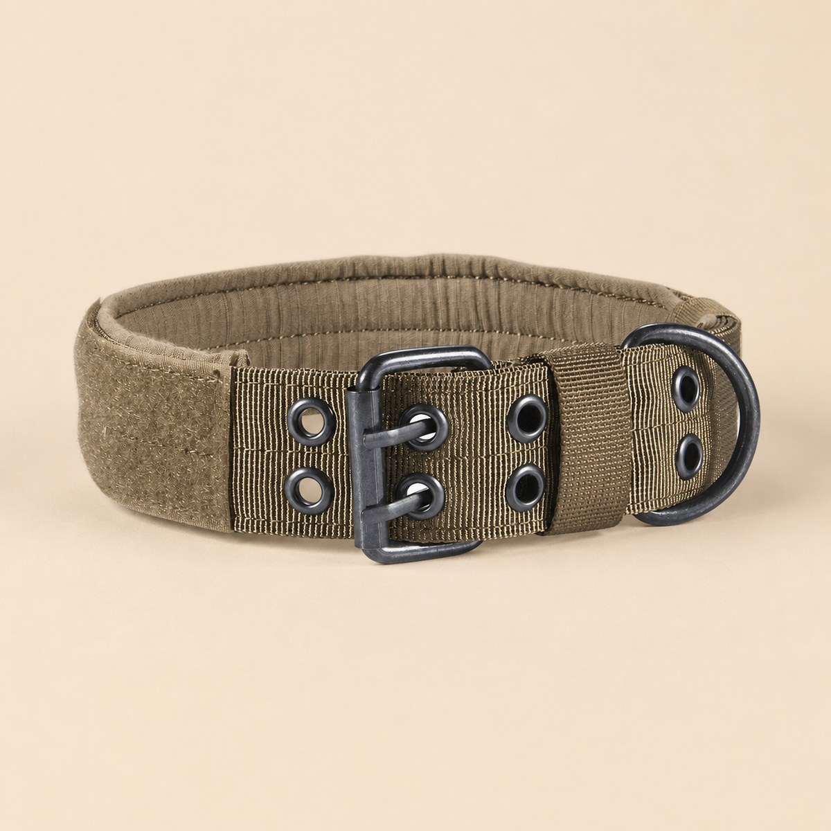 Gepolstertes Nylon-Hundehalsband mit Klettfläche für Namensschild