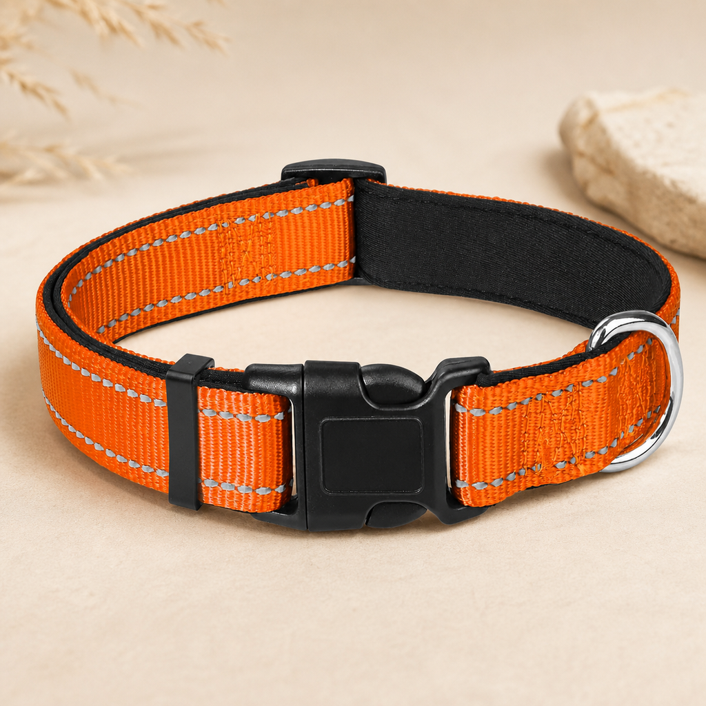 Verstellbares reflektierendes Hundehalsband in den verfügbaren Farben